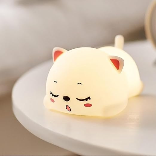 Adorable Silicon Snoring Cat Night Light