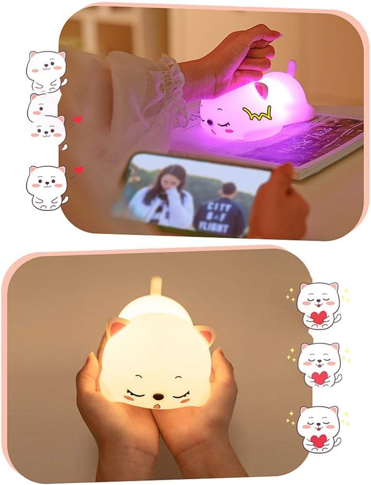 Adorable Silicon Snoring Cat Night Light