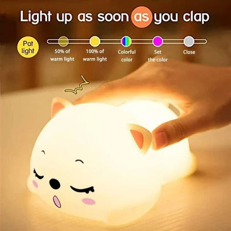 Adorable Silicon Snoring Cat Night Light