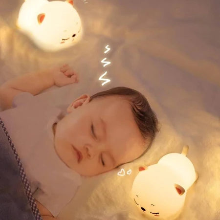 Adorable Silicon Snoring Cat Night Light